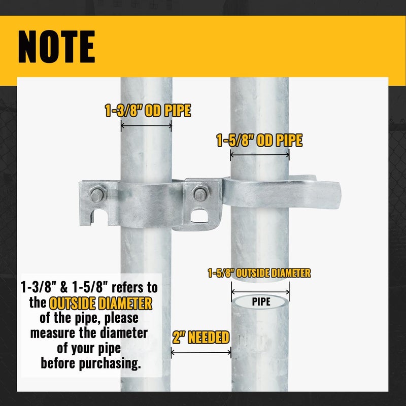 VIVIDA Chain Link Gate Latch 1-3/8"" x 1-5/8"", Gate Fork Latch Fence Latches for Gates with Padlock Hole, Galvanized Chain Link Farm Fence Gate Latches for Metal Gates, 2 PCS - Image 4